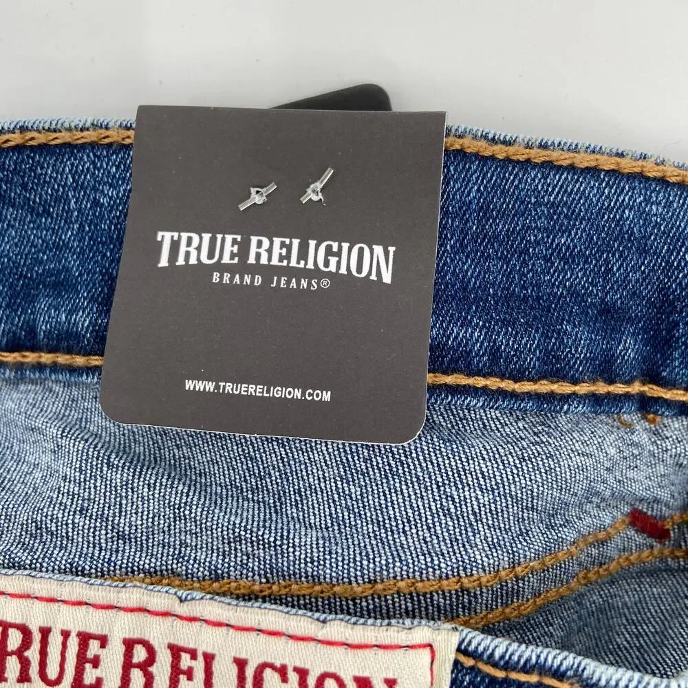 True Religion Jeans Mens Size 36 Rocco Moto‎ Med Sonic Indigo Stretch